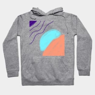 Orange blue watercolor abstract art design Hoodie